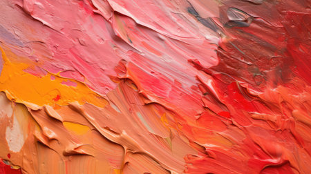 Abstract colorful oil painting on canvas. Oil paint texture with brush and palette knife strokes....