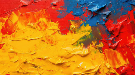 Abstract colorful oil painting on canvas. Oil paint texture with brush and palette knife strokes....