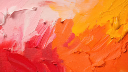 Abstract colorful oil painting on canvas. Oil paint texture with brush and palette knife strokes. colorful wallpaper. Macro close up acrylic background.の写真素材
