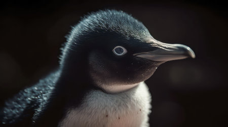 beautiful penguin in its natural habitat. Close up of a penguin in nature.