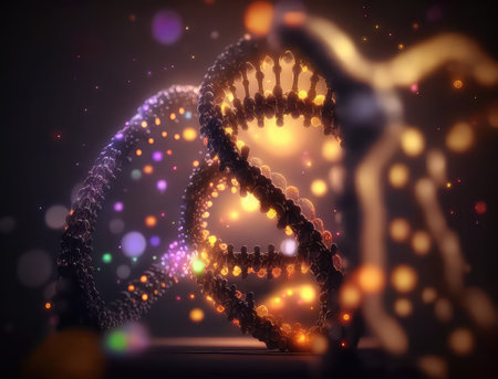 Mutant and luminous forms of DNA, Genetic mutations and genetic modification of DNAの写真素材