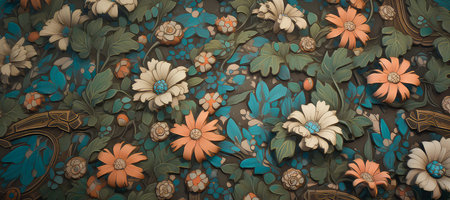 beautiful illustration of flowers with bright colors. Beautiful flowers for background. flower background artの写真素材