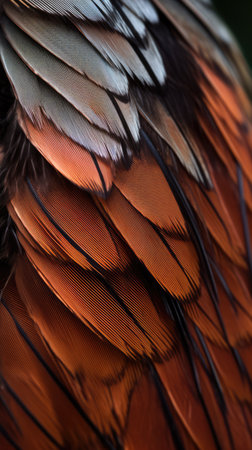 close up of colorful animal feathersの写真素材
