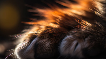 close up of fluffy and soft animal hair. High-quality animal hair detailsの素材