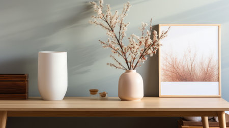 Interior of the living room with table and hall of modern designの写真素材
