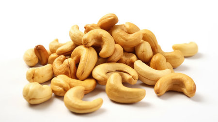 image on white background of nutsの写真素材