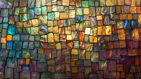 Multicolored stained glass background with shiny detailsの写真素材