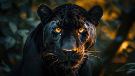 panther in a natural environment with vibrant colorsの写真素材