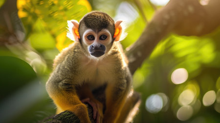 Monkey in a natural environment with vibrant colors