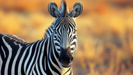 zebra in a natural environment with vibrant colors
