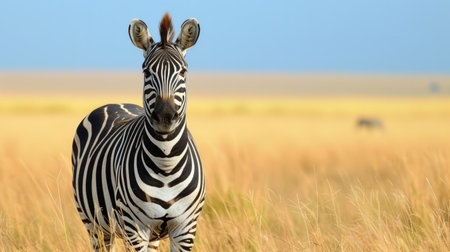 zebra in a natural environment with vibrant colorsの写真素材