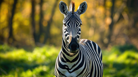 zebra in a natural environment with vibrant colorsの写真素材