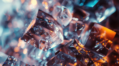 close-up of precise stones shining with many colors