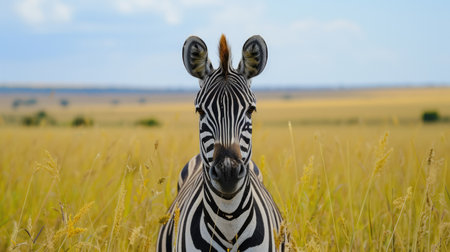 zebra in a natural environment with vibrant colorsの写真素材