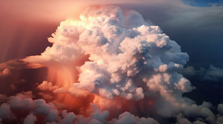 beautiful clouds with the colors of the sunsetの写真素材