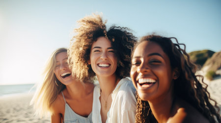 young people from different cultures having fun in groupsの写真素材