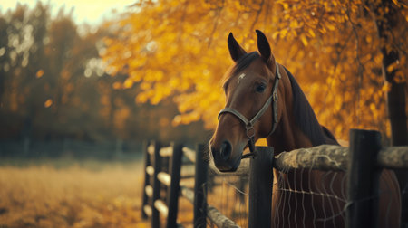 horse in a natural environment with vibrant colorsの写真素材