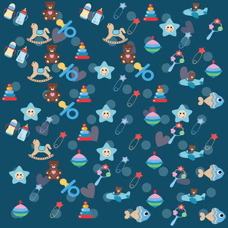 Seamless background on blue backgoundのイラスト素材