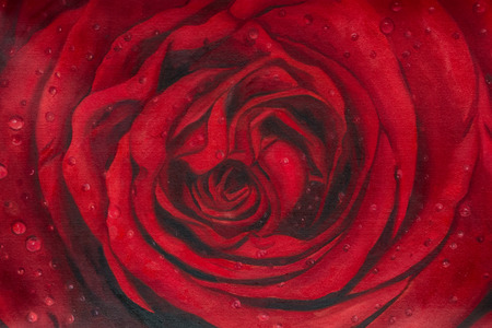 painting rose flowerの写真素材