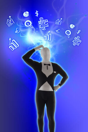 man mime present business symbolsの写真素材