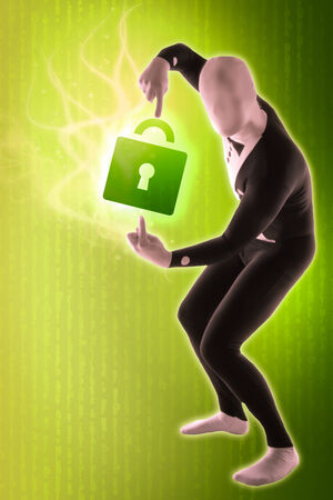 man mime present Security locksの写真素材