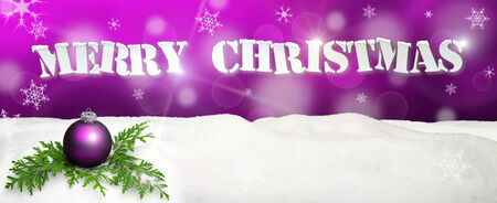 Christmas background - Christmas Ornament pink - Snowの写真素材