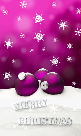 Christmas background - Christmas Ornament pink - Snowの写真素材