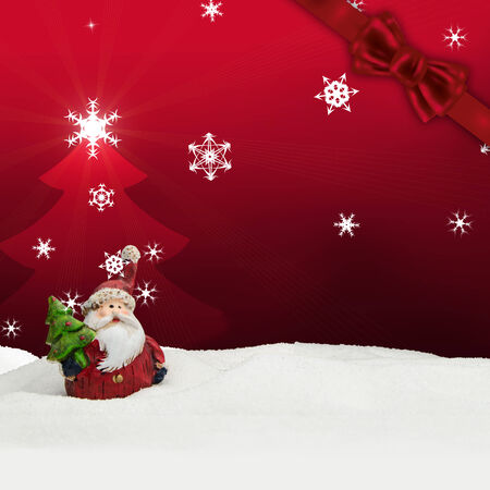 greeting card santa clause snow redの写真素材