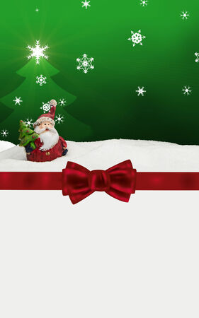 greeting card santa clause snow greenの写真素材