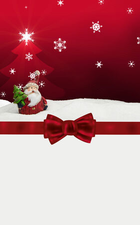 greeting card santa clause snow redの写真素材