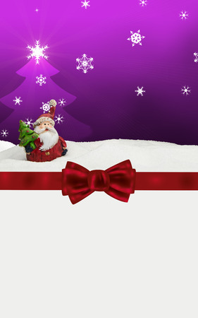 greeting card santa clause snow pink merry christmasの写真素材