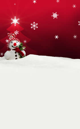 snowman Merry Christmas redの写真素材