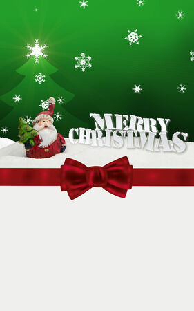 greeting card santa clause snow greenの写真素材
