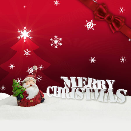 greeting card santa clause snow redの写真素材