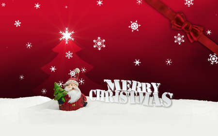 greeting card santa clause snow redの写真素材