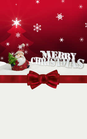 greeting card santa clause snow redの写真素材