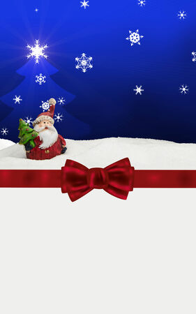 greeting card santa clause snow blue - merry christmasの写真素材