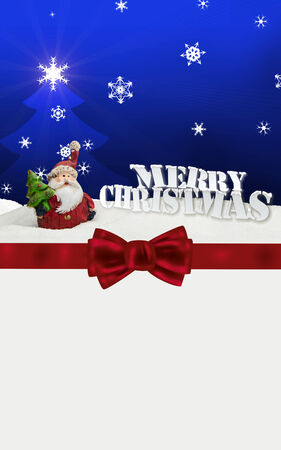 greeting card santa clause snow blue - merry christmasの写真素材