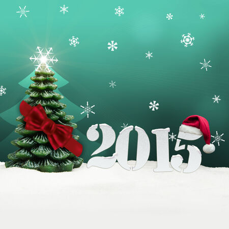 christmas tree happy new year 2015の写真素材