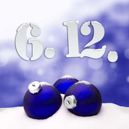St. Nicholas Day December 06 - blue - snowの写真素材