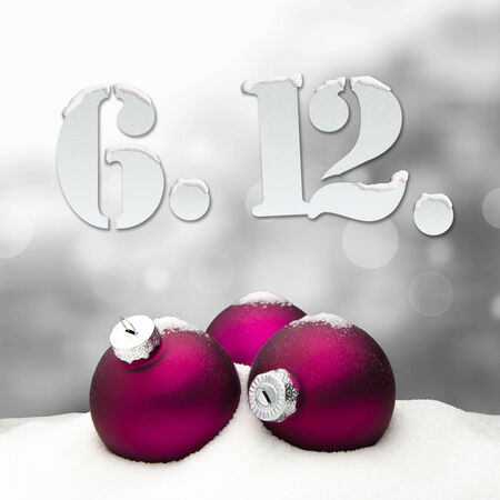 St. Nicholas Day December 06 - pink - snowの写真素材