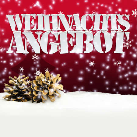 Weihnachtsangebot Angebot Angebote Weihnachten rot Christmasの写真素材