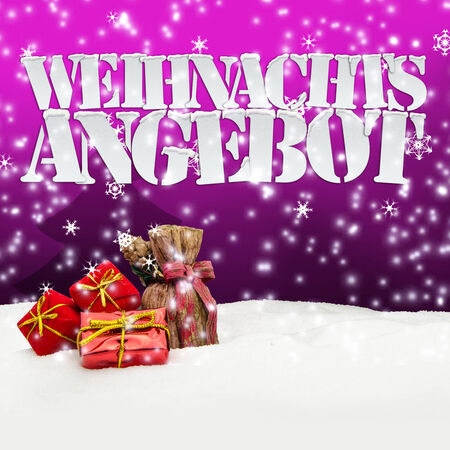 Weihnachtsangebot Angebot Angebote Weihnachten pink Christmasの写真素材