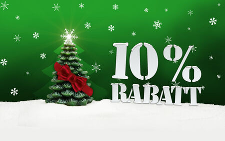 Christmas Tree 10% Rabatt discount snow greenの写真素材