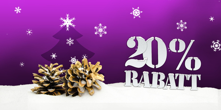 Christmas Snow Pinecone 20% Rabatt Discount pinkの写真素材
