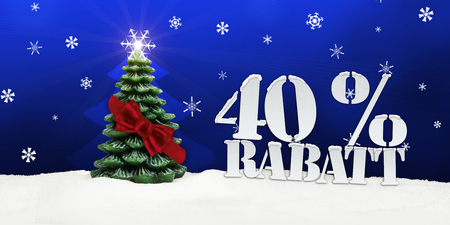 Christmas Tree 40 percent Rabatt Discount winter snowの写真素材