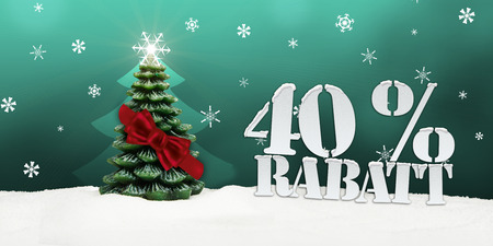 Christmas Tree 40 percent Rabatt Discount winter snowの写真素材