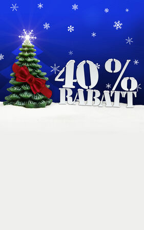 Christmas Tree 40 percent Rabatt Discount winter snowの写真素材