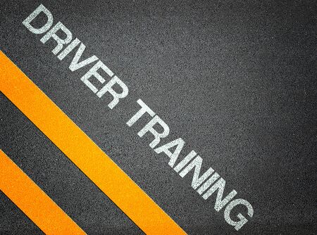 Driver Training Text Writing Road Asphalt Word Floor Groundの写真素材
