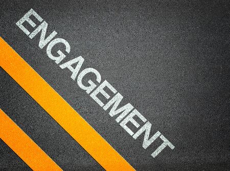 Engagement Text Writing Road Asphalt Word Floor Groundの写真素材